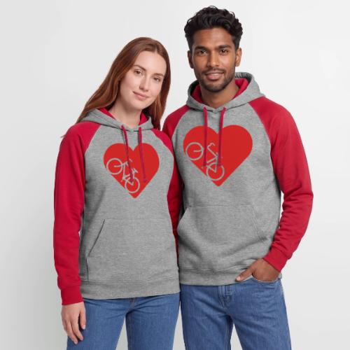 Bike in heart - Unisex Colorblock Hoodie