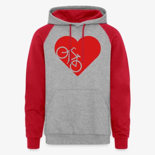 Bike in heart - Unisex Colorblock Hoodie