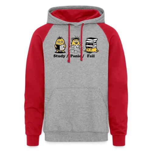 Funny Student Study Panic Fail Back To School - Unisex Colorblock Hoodie