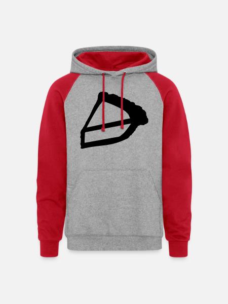 pie - Unisex Colorblock Hoodie - heather grey/red