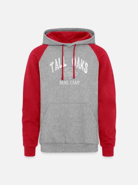 American Pie - Tall Oaks Band Camp - Unisex Colorblock Hoodie - heather grey/red