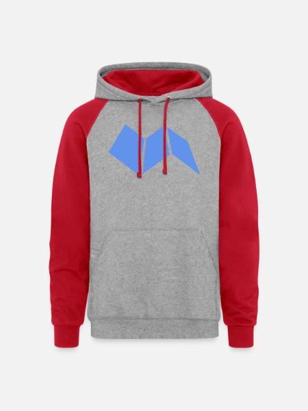 map construction paper guide - Unisex Colorblock Hoodie - heather grey/red