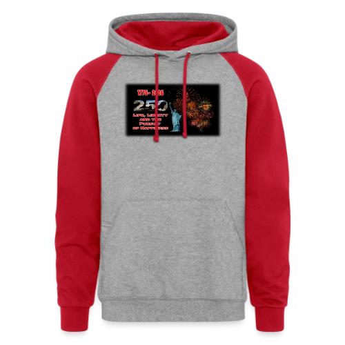 1776 - 2026 - 250 Years USA | Fireworks - Unisex Colorblock Hoodie