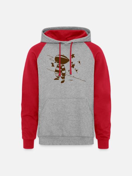 Prisoner - Blindfolded - Unisex Colorblock Hoodie - heather grey/red
