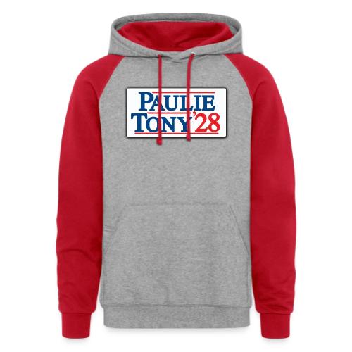 Paulie and Tony for Co-President 2028 - Unisex Colorblock Hoodie