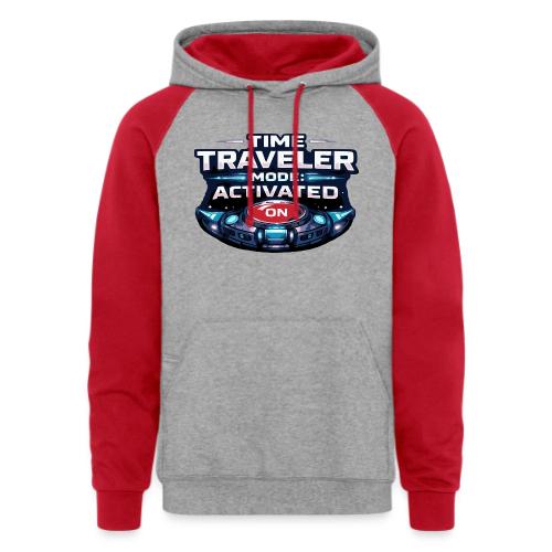 Time Traveler Mode – Futuristic Neon Sci-Fi Tee - Unisex Colorblock Hoodie