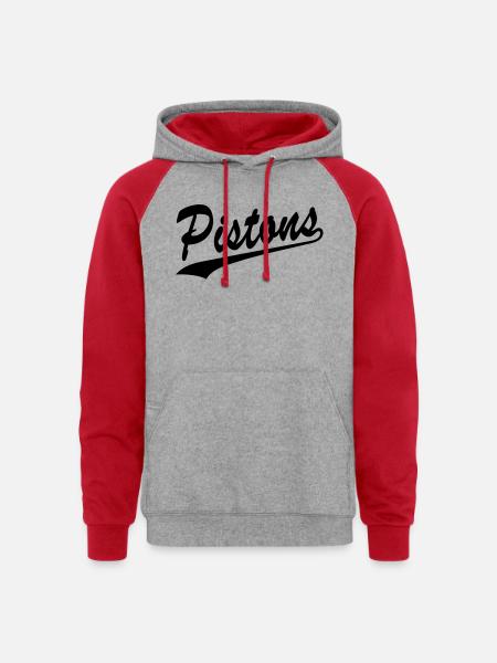 Pistons - Unisex Colorblock Hoodie - heather grey/red