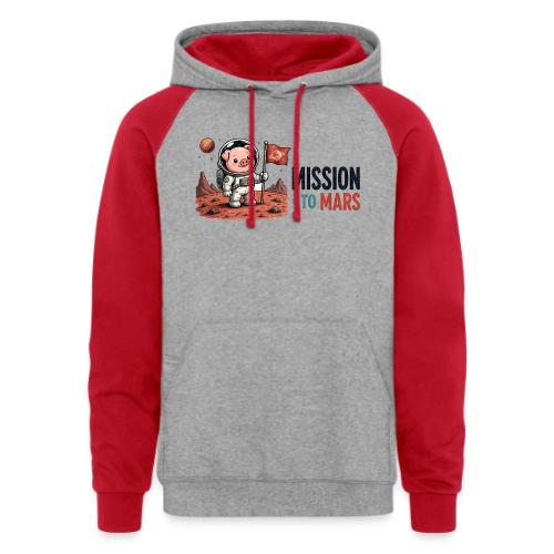Mission To Mars Space Pig - Unisex Colorblock Hoodie
