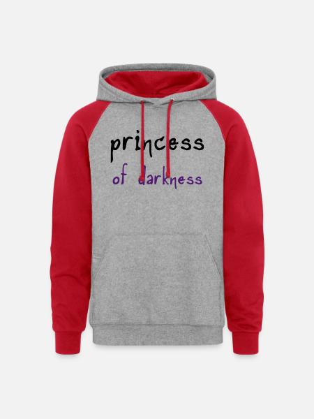 Princess of Darkness - Unisex Colorblock Hoodie - heather grey/red