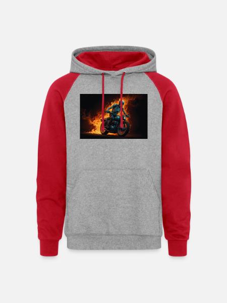 New collection - Unisex Colorblock Hoodie - heather grey/red