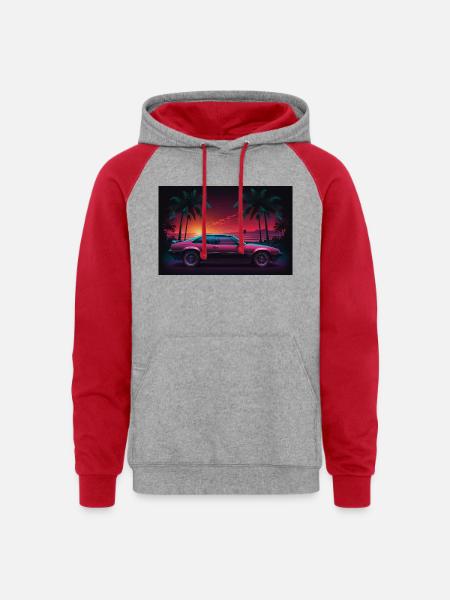 New collection - Unisex Colorblock Hoodie - heather grey/red