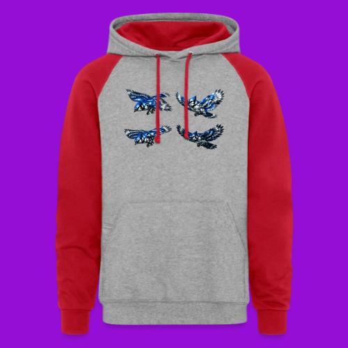 Silver Blue Jay Flight Stages - Unisex Colorblock Hoodie