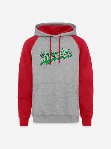 Hard Ball: Kekambas - Unisex Colorblock Hoodie - heather grey/red