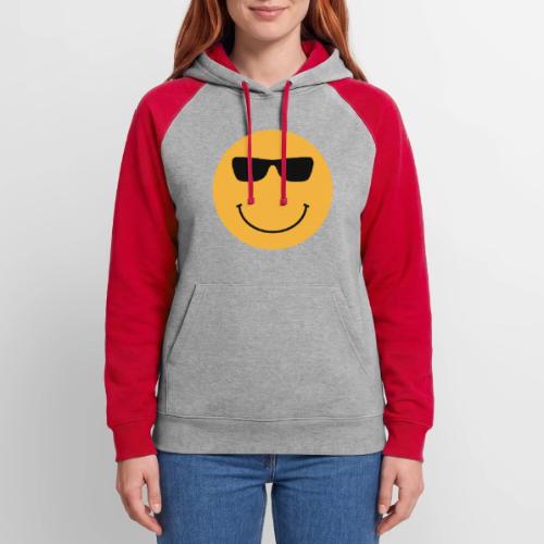 Orange Face with Sunglasses - Unisex Colorblock Hoodie