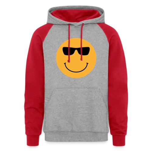 Orange Face with Sunglasses - Unisex Colorblock Hoodie