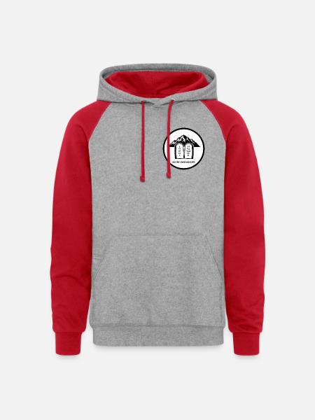 Keep My Commandments - Unisex Colorblock Hoodie - heather grey/red