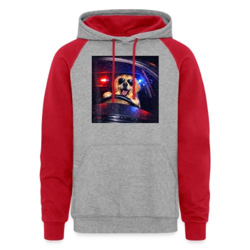 Funny Police Golden Retriever Meme Tee - Unisex Colorblock Hoodie