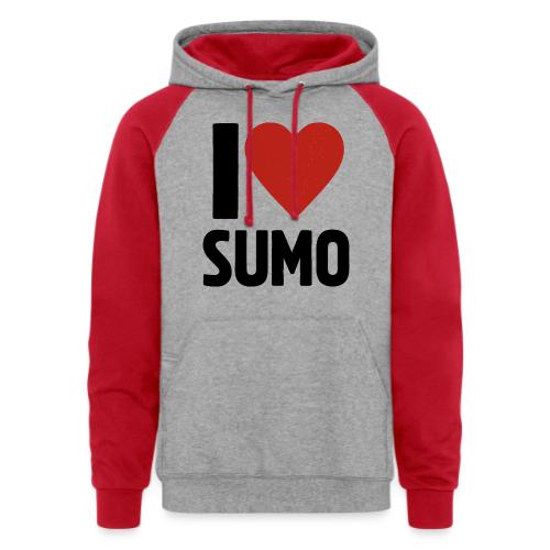 I Love Sumo – Bold Minimalist Sumo Wrestling Fan - Unisex Colorblock Hoodie