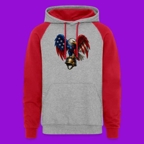 American Flag Bald Eagle - Helmet - Unisex Colorblock Hoodie