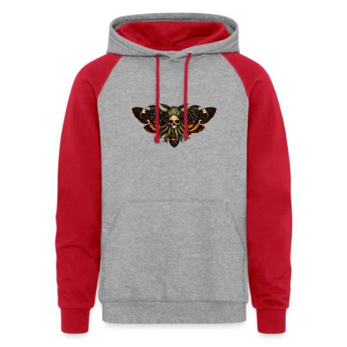 Cthulhu Moth Skull - Unisex Colorblock Hoodie