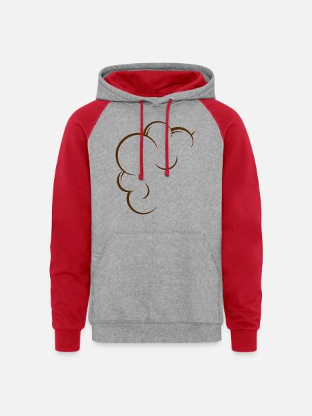 bubbles - Unisex Colorblock Hoodie - heather grey/red