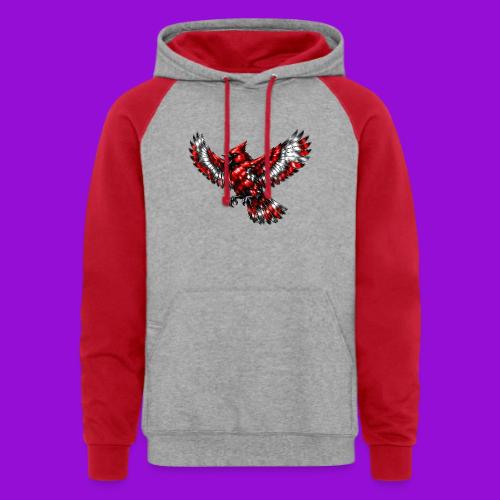 Silver Cardinal in Flight - Unisex Colorblock Hoodie