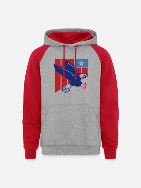 American 4th of July - Unisex Colorblock Hoodie - heather grey/red