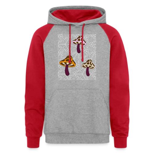 Fall Season Mushroom Designs - Unisex Colorblock Hoodie