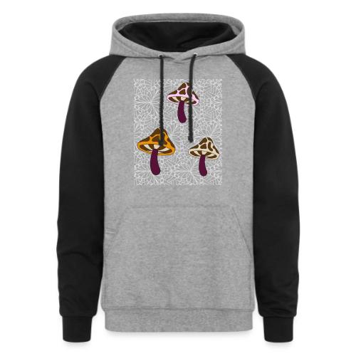 Fall Season Mushroom Designs - Unisex Colorblock Hoodie