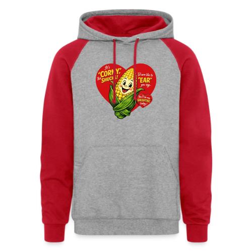 Corny Valentine T-Shirt - Unisex Colorblock Hoodie