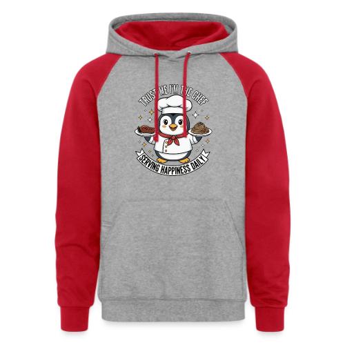 cute Penguin Chef-Funny Cartoon Daily Happiness - Unisex Colorblock Hoodie