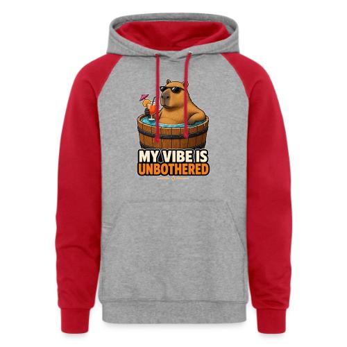 Unbothered Beaver in Wooden Tub - Unisex Colorblock Hoodie