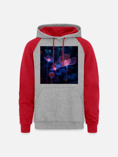 Lumen Lense - Unisex Colorblock Hoodie - heather grey/red