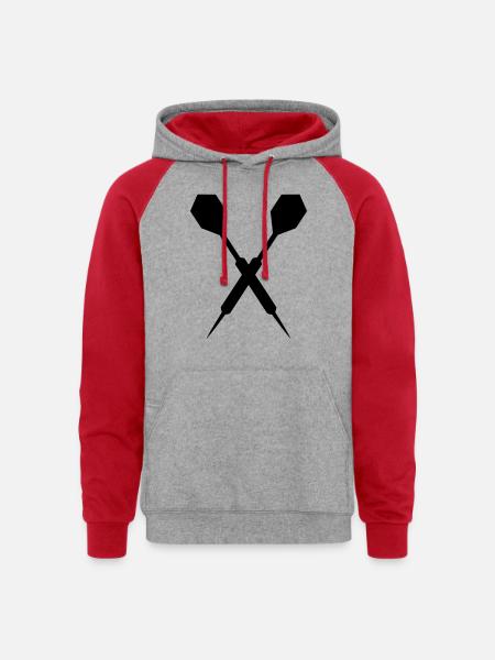 Dart - Unisex Colorblock Hoodie - heather grey/red