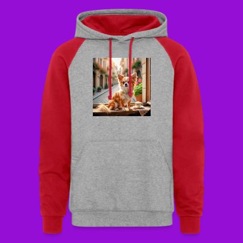 Morning coffee Chihuahua - Unisex Colorblock Hoodie