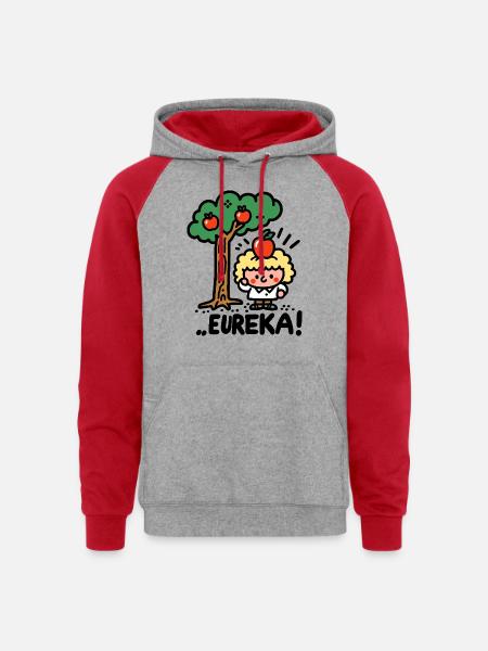 Eureka - Unisex Colorblock Hoodie - heather grey/red