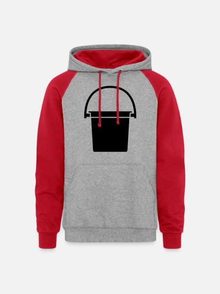 bucket - Unisex Colorblock Hoodie - heather grey/red