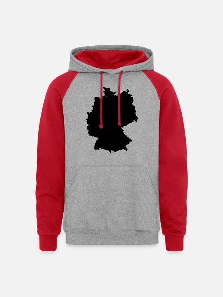 germany - Unisex Colorblock Hoodie - heather grey/red