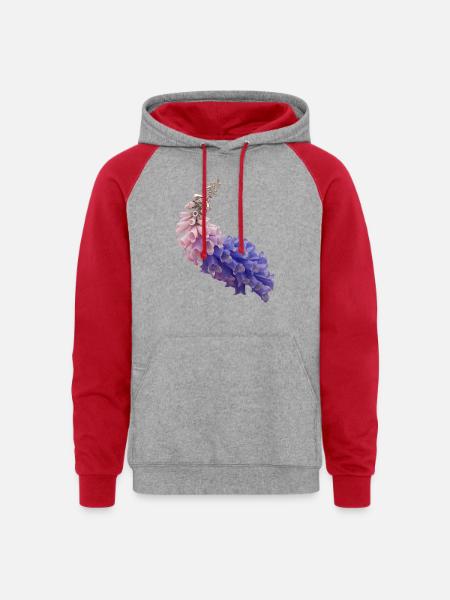 flume skin - Unisex Colorblock Hoodie - heather grey/red