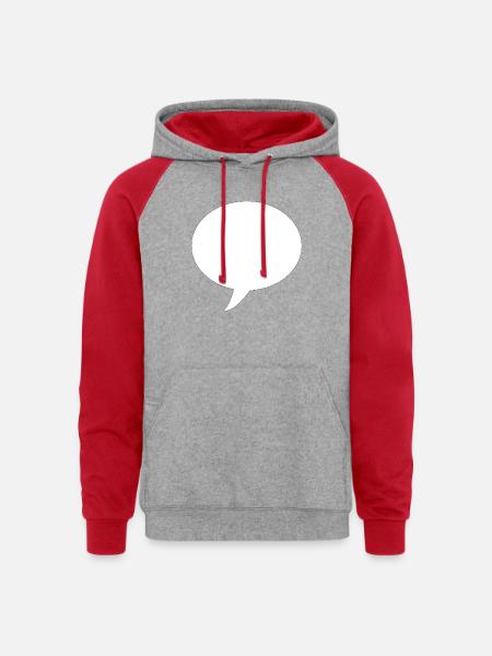 Bubble - Unisex Colorblock Hoodie - heather grey/red