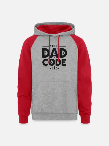 The Dad Code - Unisex Colorblock Hoodie - heather grey/red