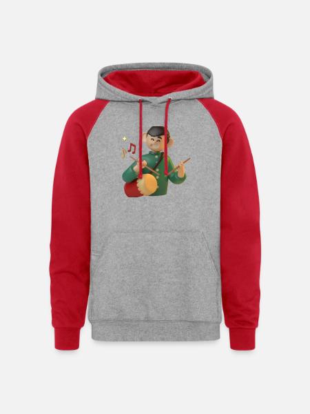 Characters - Unisex Colorblock Hoodie - heather grey/red