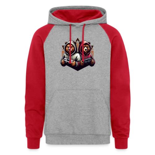 2 grizzlies gamer bears - Unisex Colorblock Hoodie