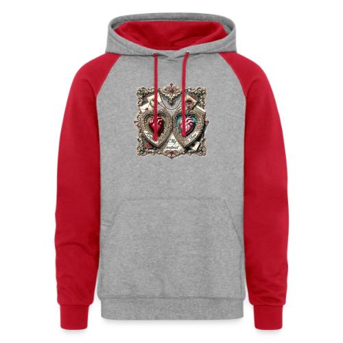 Keeper of My Deepest Love Victorian Locket T-Shirt - Unisex Colorblock Hoodie