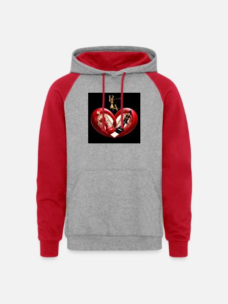 Love locked - Unisex Colorblock Hoodie - heather grey/red