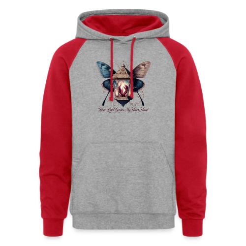 Guiding Light Eternal Flame Lantern Romance Gifts - Unisex Colorblock Hoodie
