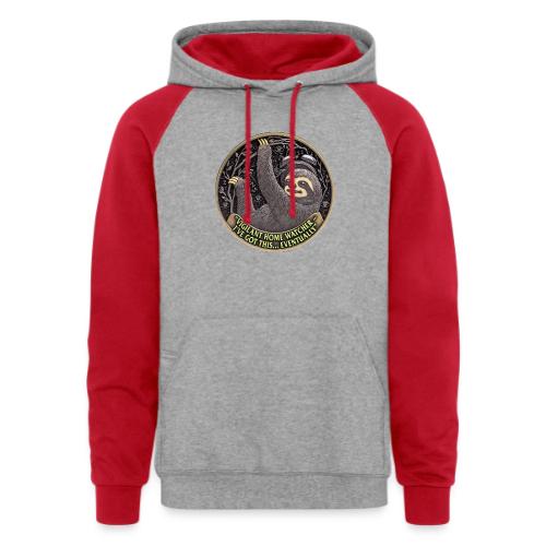 Sloth Home Watcher T Shirt - Unisex Colorblock Hoodie