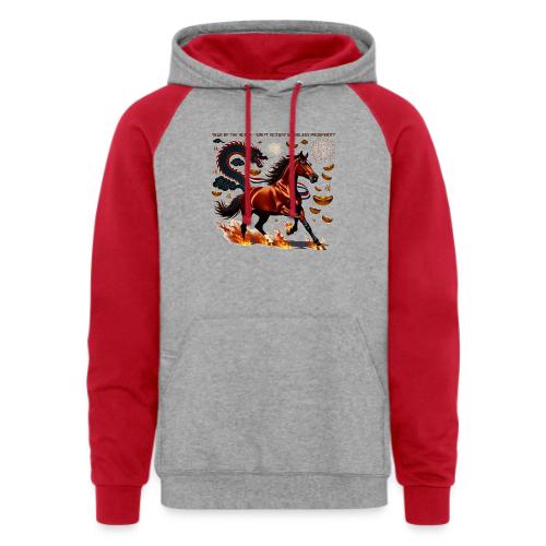 Year of the Horse Victory T Shirt, Lunar New Year - Unisex Colorblock Hoodie