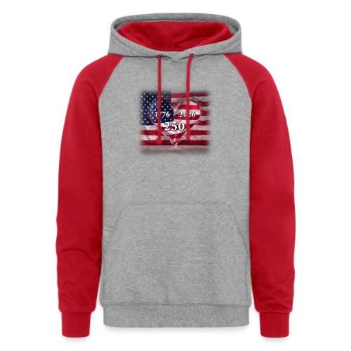 1776-2026 | 250 Years USA - Unisex Colorblock Hoodie