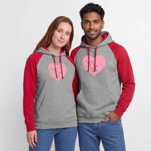 heart_bicycle_cutout - Unisex Colorblock Hoodie